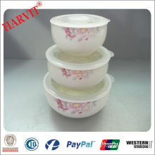 Hot Selling 4/5/6 polegadas 3PC Ceramic Bowl com tampa